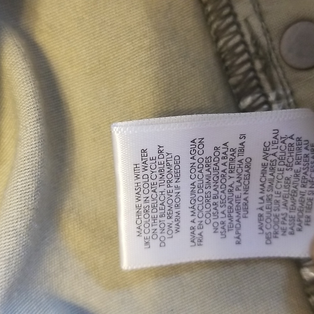Cabi Womens Ditsy Olive Green Stretch Skinny Jean's Size 4 - Picture 11 of 13